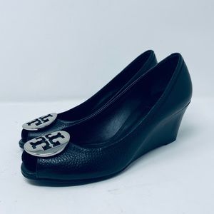 TORY BURCH SALLY 2 PEEP TOE WEDGES (SZ7.5)